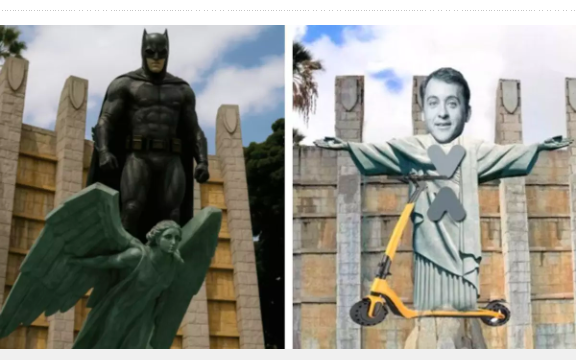 Batman o il sindaco sul monopattino al posto di Franco a Santa Cruz