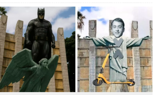 Batman o il sindaco sul monopattino al posto di Franco a Santa Cruz