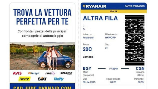 Ryanair dice addio delle carte d'imbarco stampate da novembre